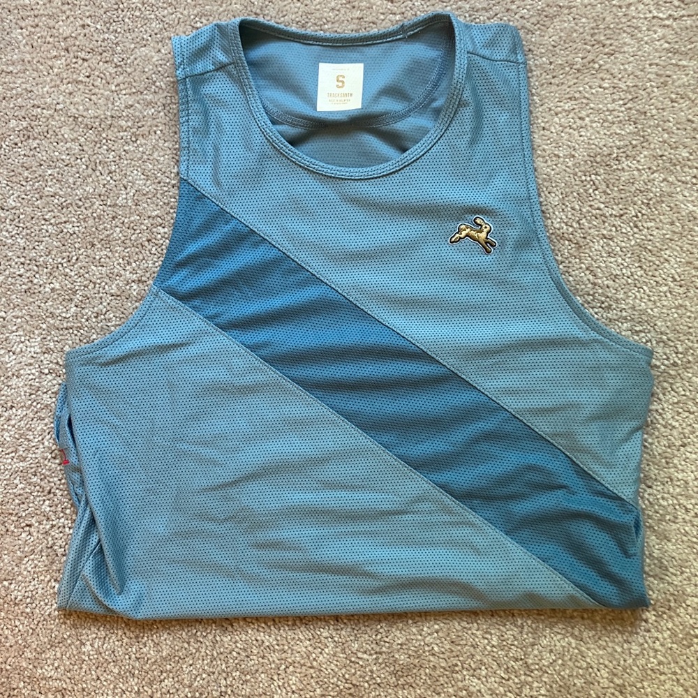 Blue tracksmith van courtlandt singlet size small